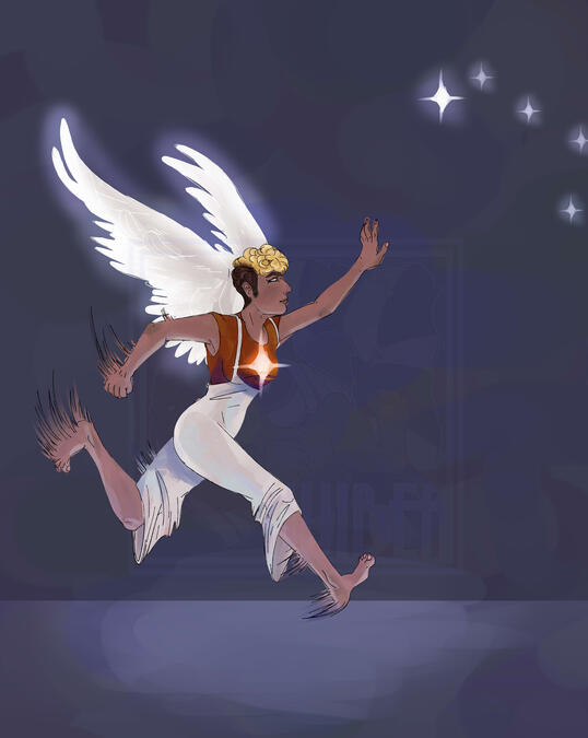 "The song of a lullaby", self-portrait