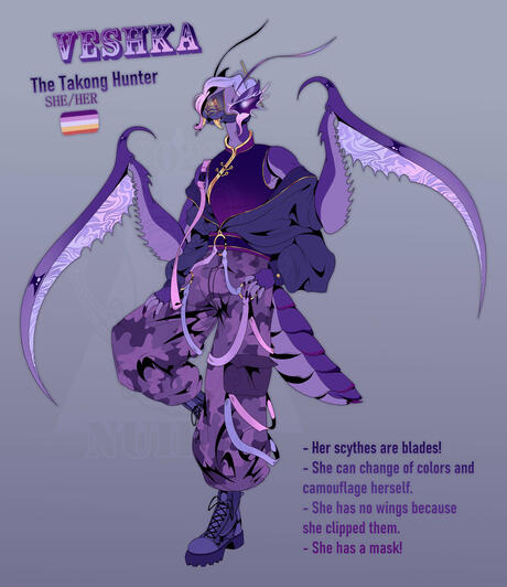 Veshka, OC reference sheet